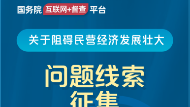 揉搓大长奶头国务院“互联网+督查”平台公开征集阻碍民营经济发展壮大问题线索